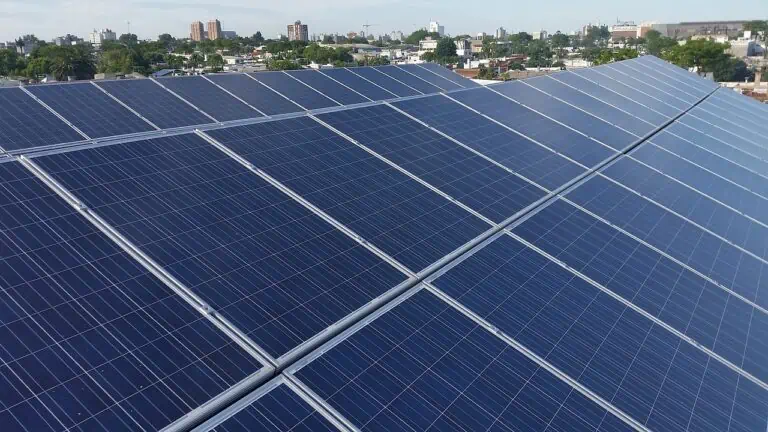 solar energy panels installed in a building